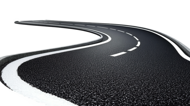 Curving Asphalt Road Pathway