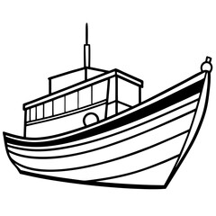 Fototapeta premium vector illustration of fishing boat