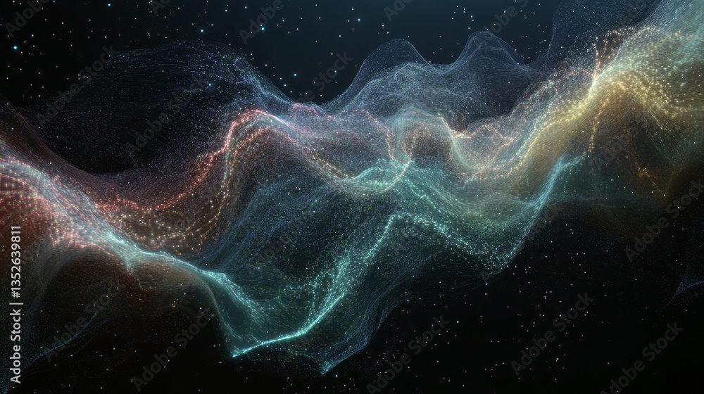 Poster abstract wave technology background.connection structure.big data visualization and business.