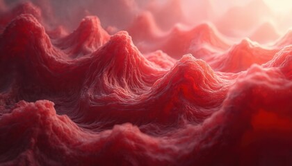 Abstract red white background animation with liquid flowing design. Dynamic digital video cosmic graphic art. Swirling energy loop, dreamlike texture pattern, seamless space background effect.