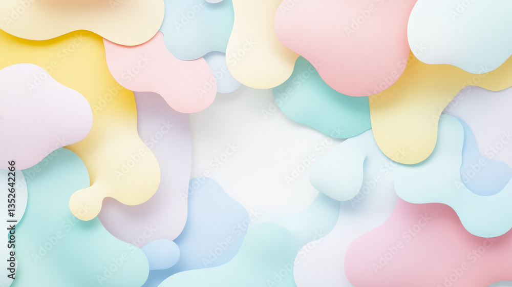 Aufkleber multicolored beautiful gradient pastel background. white interconnected polygons with a space in the