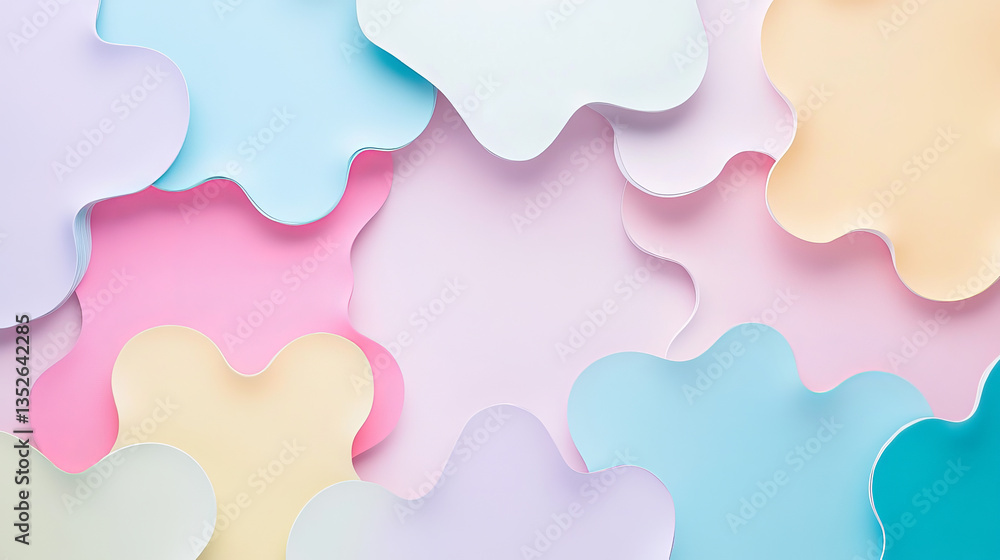 Aufkleber multicolored beautiful gradient pastel background. white interconnected polygons with a space in the