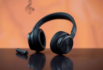 Sleek wireless headphones, modern design, premium audio,  lifestyle, isolated