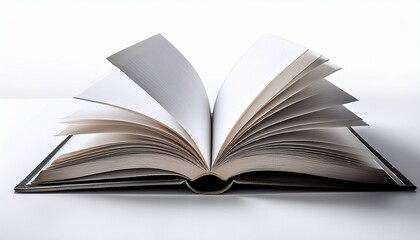 Fototapeta premium open blank book on white background high angle