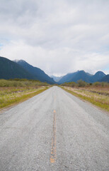 Fototapeta premium Rannie Road leading to the Grant Narrows Regional Park during a spring season in Pitt Meadows, British Columbia, Canada