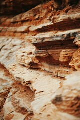 Natural rock layers in warm tones
