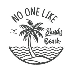 Shady beach palm tree design for summer vacation and tropical getaway themed apparel and merchandise