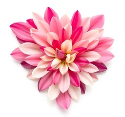 Obraz premium Isolated Dahlia flower with layered petals in varying shades of pink beauty