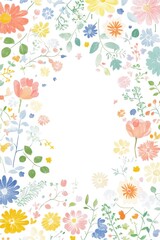 A beautiful artistic illustration showing various colorful floral elements