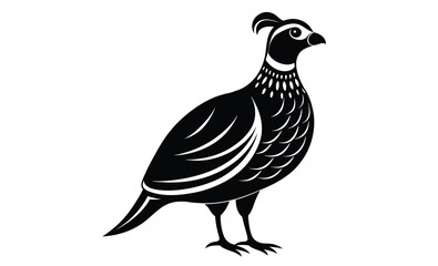 Bobwhite quail vector design silhouette, quail bird silhouette vector illustration design
