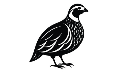 Bobwhite quail vector design silhouette, quail bird silhouette vector illustration design