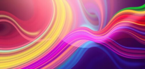 Obraz premium Vibrant, swirling sound waves in a spectrum of colors, pattern, colorful