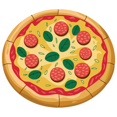 Vector Design of Pizza with Toppings