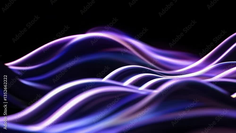 Poster abstract colorful light waves on a dark background. futuristic digital art concept