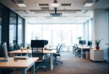 Soft focus of a modern, minimalist office space with blurred lines and muted tones, pastel, luxury