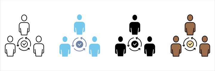 Obraz premium coordination concept line icon. Simple element illustration.