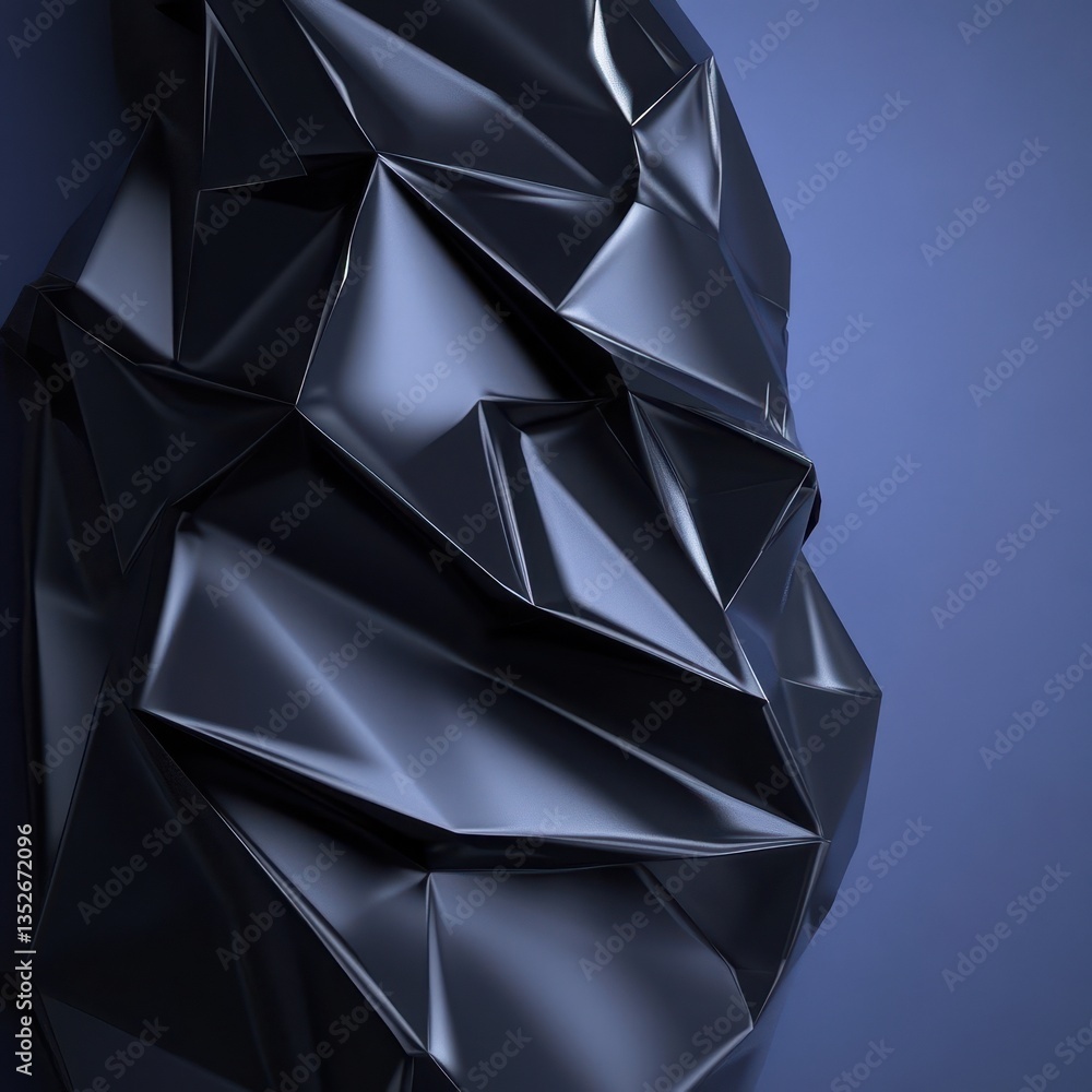 Poster a three dimensional geometric surface with multiple folded facets