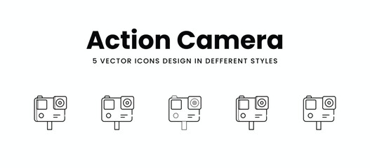 Action Camera vector icons set stock illustration