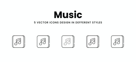 Music vector icons set stock illustration