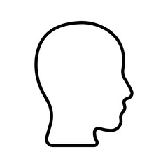 human head icon . Human head profile black shadow silhouette color editable