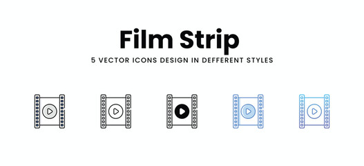 Film Strip  vector icons set stock illustration