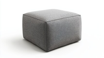 a grey naughtone Cloud Plain Ottoman with a gray upholstery, viewed from the front. 