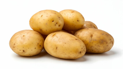 Fresh Organic Potatoes Isolated on White Background