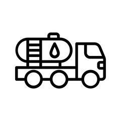Tank truck icon. Gasoline Fuel Truck color editable