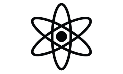 Atomic symbol vector with orbiting electrons