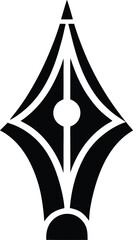 Fountain Pen Nib Logo – Minimalist Symbol of Creativity and Precision