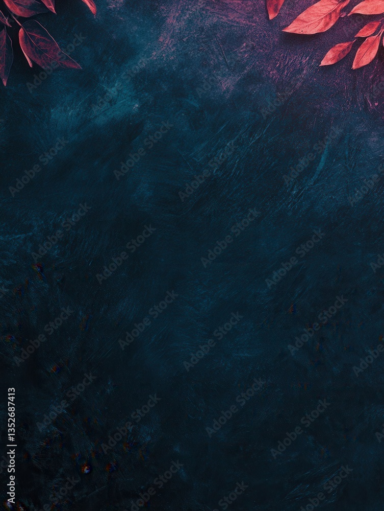 Poster moody abstract background with leaves, teal and pink textures create a unique visual appeal