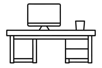 computer monitor and table