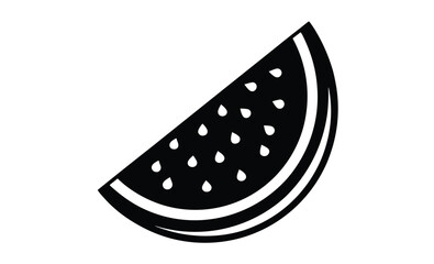 Watermelon slice silhouette vector icon illustration