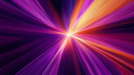 Abstract Purple and Orange Art with Radiating Light