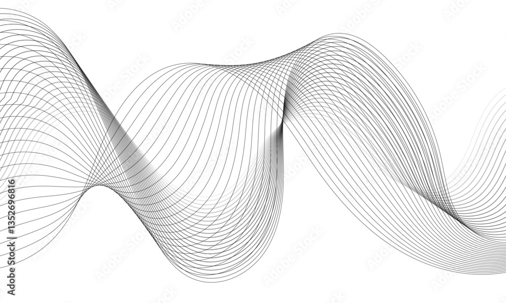 Aufkleber abstract modern wave line vector technology design banner with wave line white background. design fo