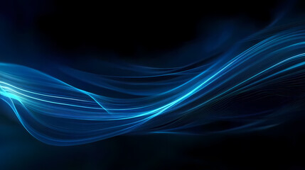 Blue Curved Lines in Dynamic Art