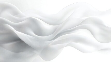 Obraz premium Elegant Flowing White Silk Fabric Drapery Soft Texture Luxurious Textile Background