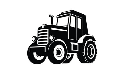Truck tractor silhouette vector side view icon