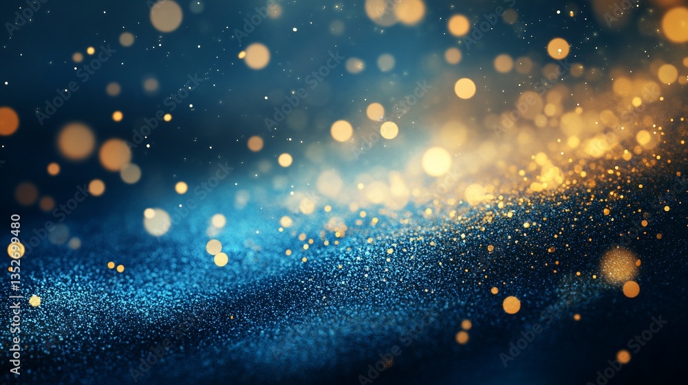 Poster abstract background with glowing bokeh lights and sparkling particle effects