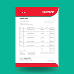 Invoice minimal and corporate design template. Bill form business invoice accounting