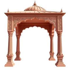 Indian-Style Wedding Mandap on Transparent Background