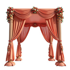 Indian-Style Wedding Mandap on Transparent Background