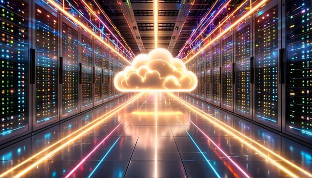 Cloud Computing Server Room.