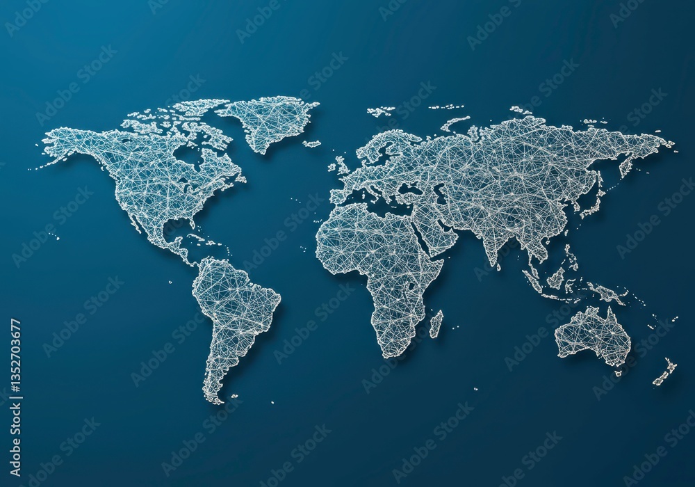 Aufkleber worldwide network connection and logistics. world map from lines for global partnership and internat