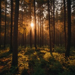 Obraz premium morning in the forest