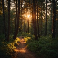 Obraz premium morning in the forest