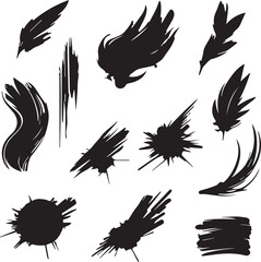 Black brush strock set 
