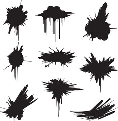 Black brush strock set 