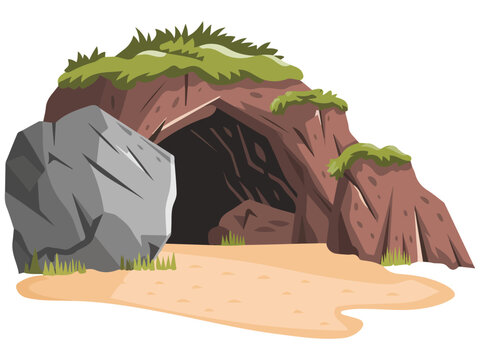 cave isolated vector illustration on white background