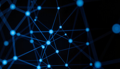 Abstract neural network graph, materials for AI education courses, social media posts on data science, illustrations for tech magazines, webinar backgrounds, copy space